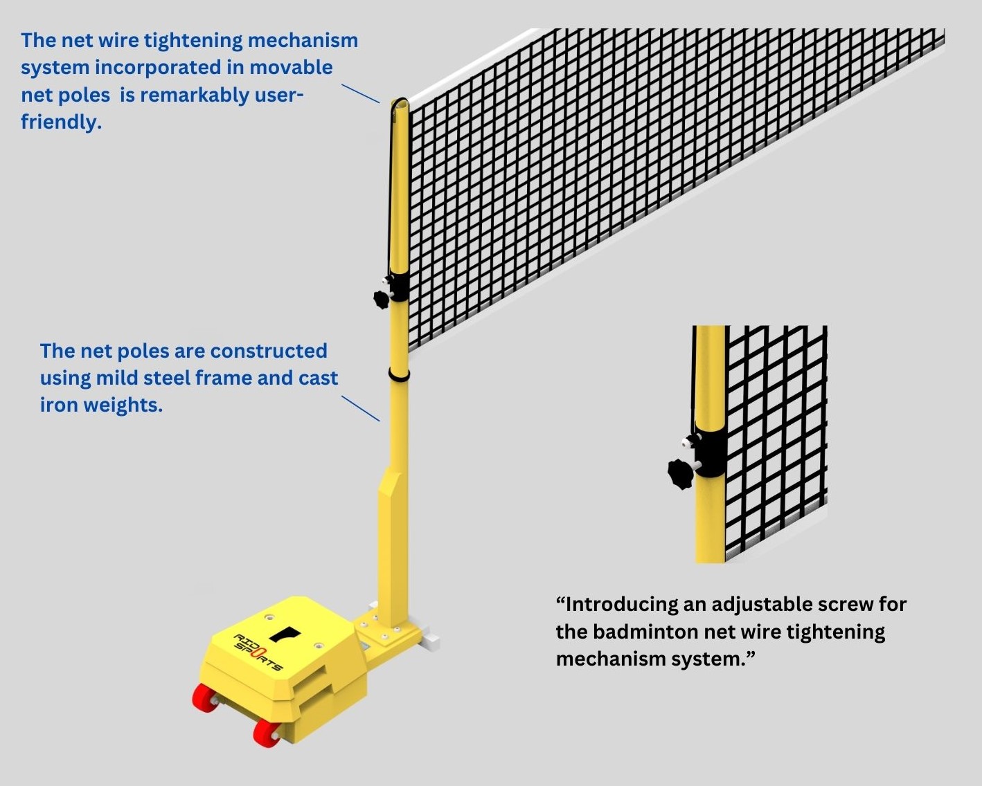 Movable Badminton net pole Unit Image