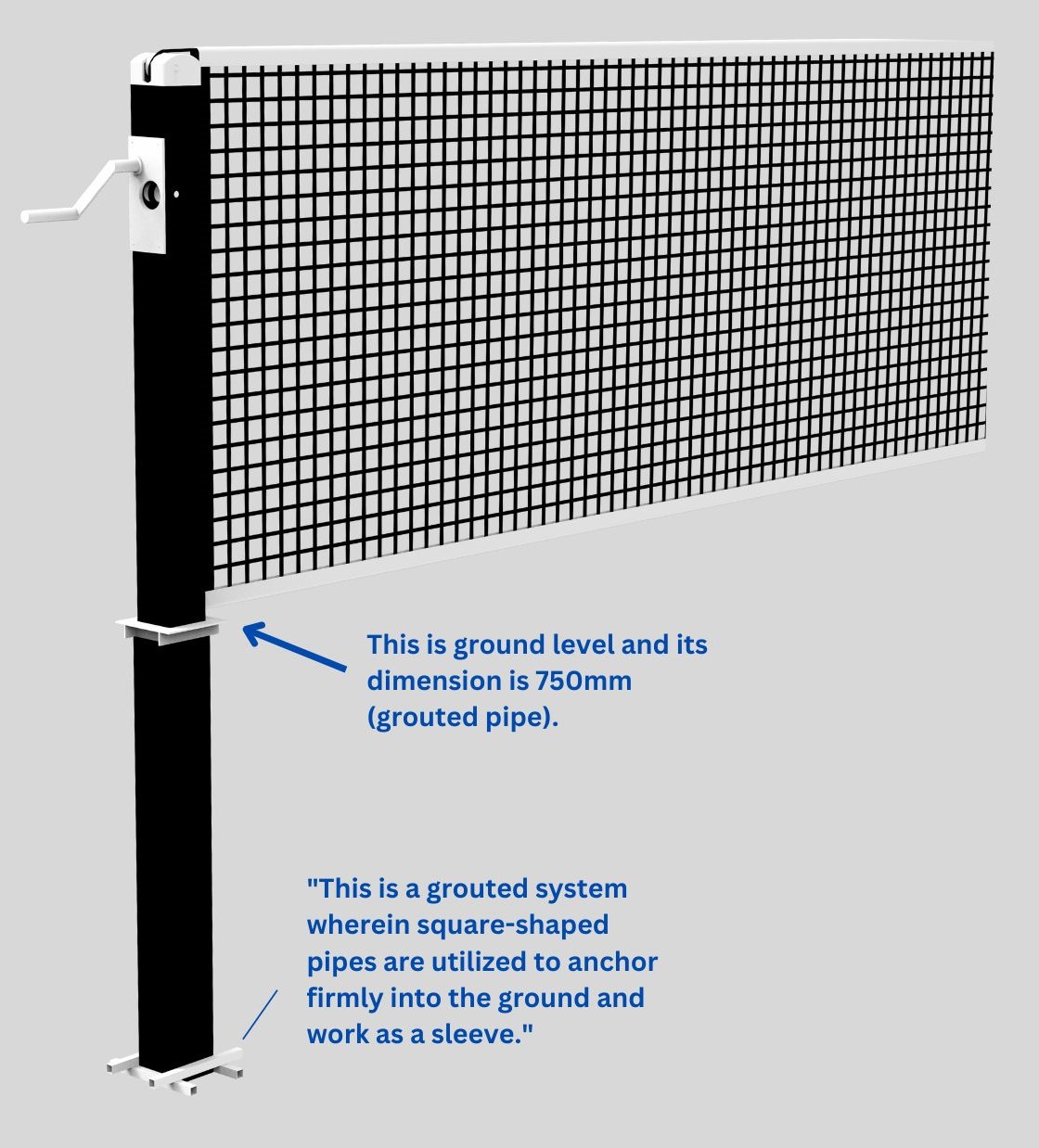 Lawn Tennis Net Pole System Image