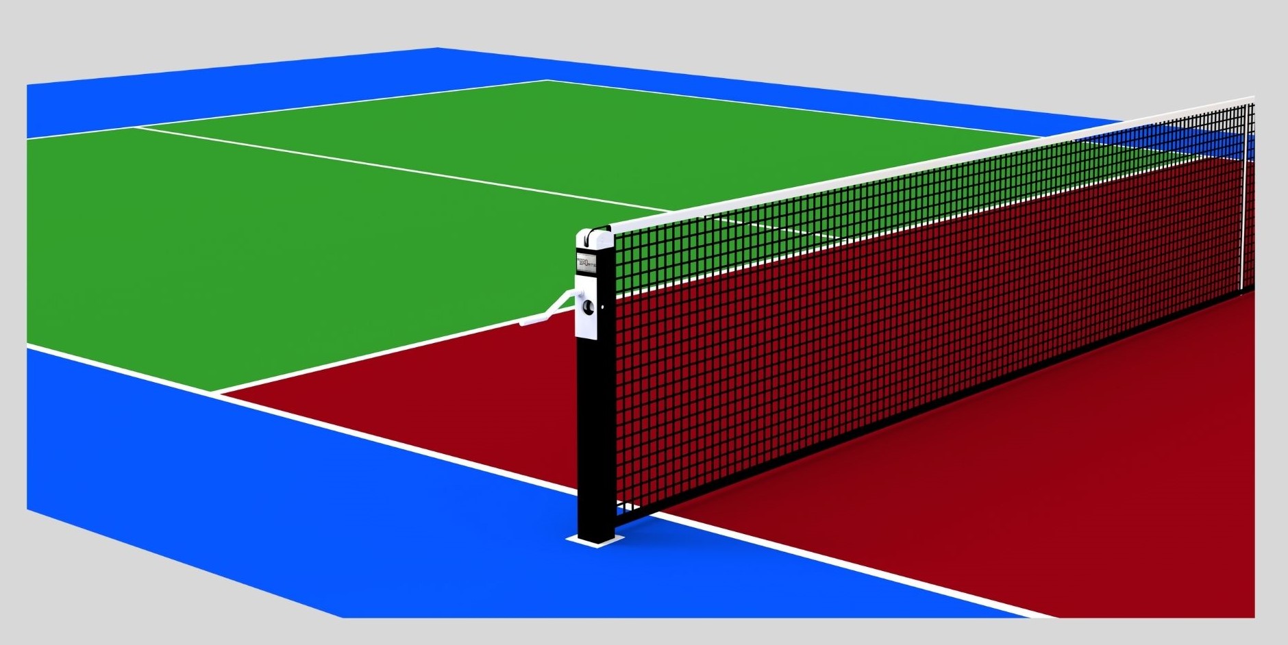 Fixed Pickle Ball Net Pole System Image